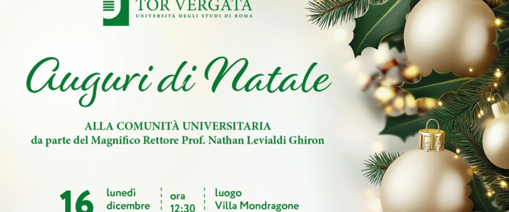 AUGURI DI NATALE ALLA COMUNITA’ UNIVERSITARIA